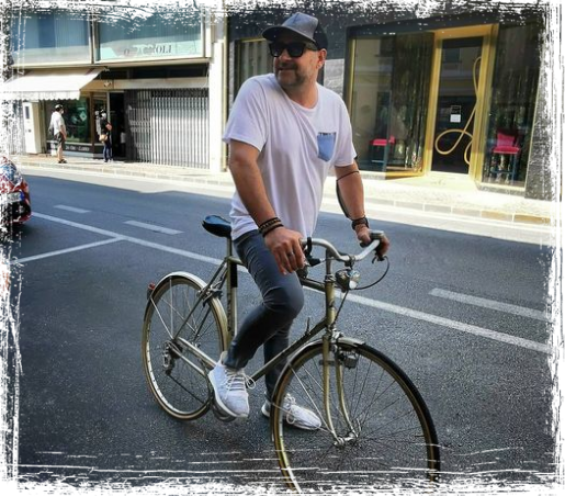 Michele Agostinetto in bicicletta